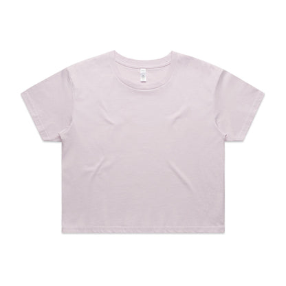 Women’s relaxed fit crop tee in lavender with short sleeves