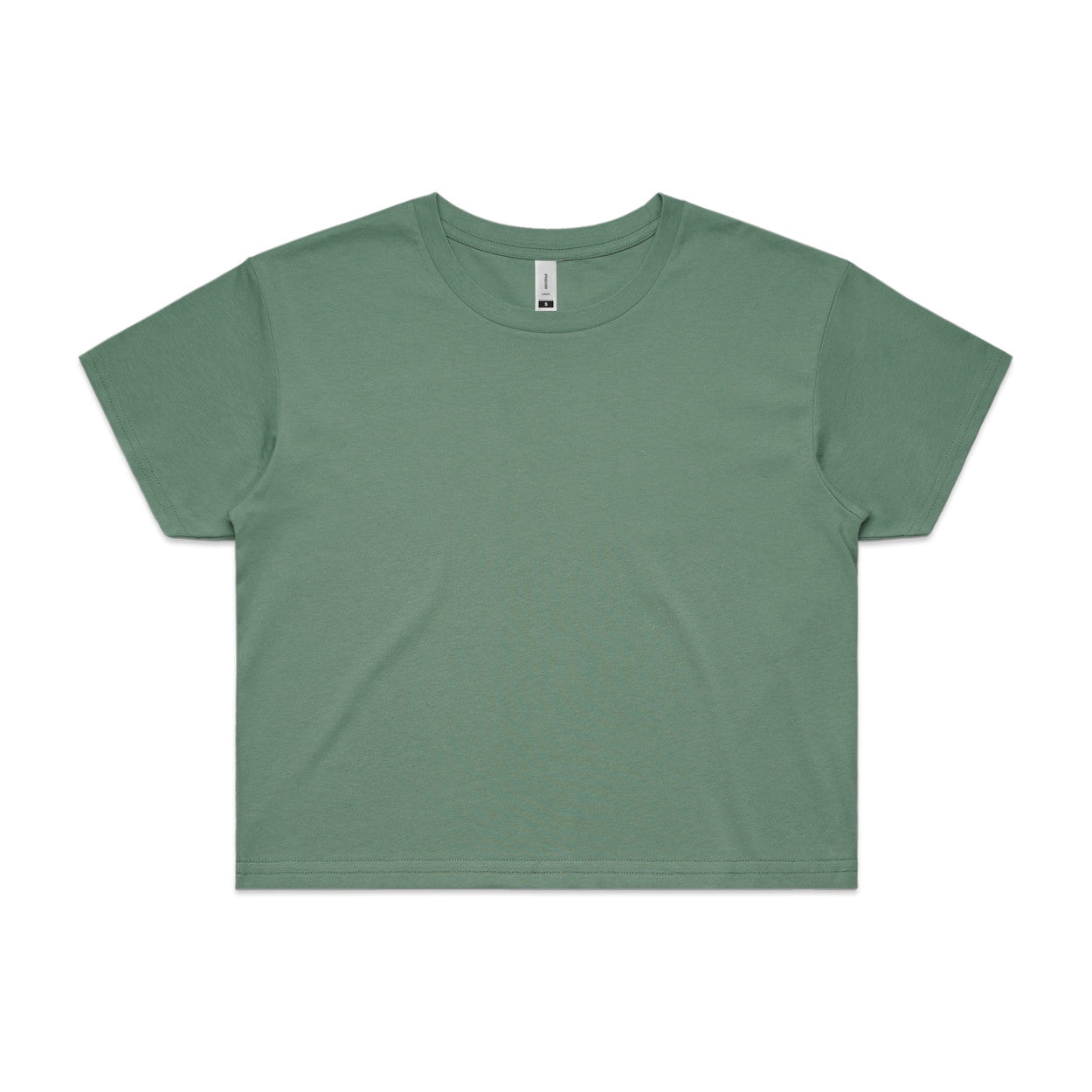 Olive green relaxed fit crop tee oversized t-shirt with crew neck and short sleeves