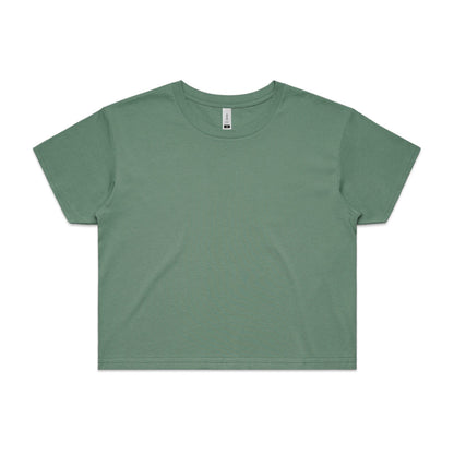 Olive green relaxed fit crop tee oversized t-shirt with crew neck and short sleeves
