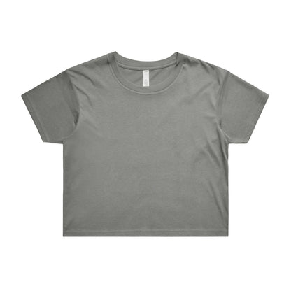 Gray relaxed fit crop tee for women, short sleeves
