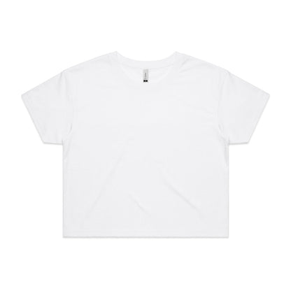 White relaxed fit crop tee, oversized with crew neck