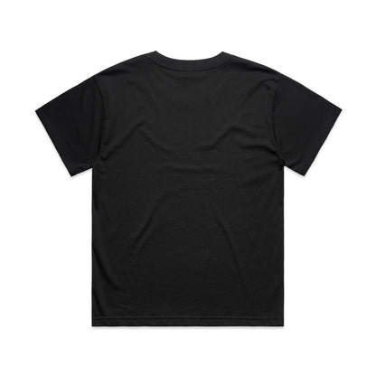 Women’s relaxed fit Martina black combed cotton t-shirt with curved back design