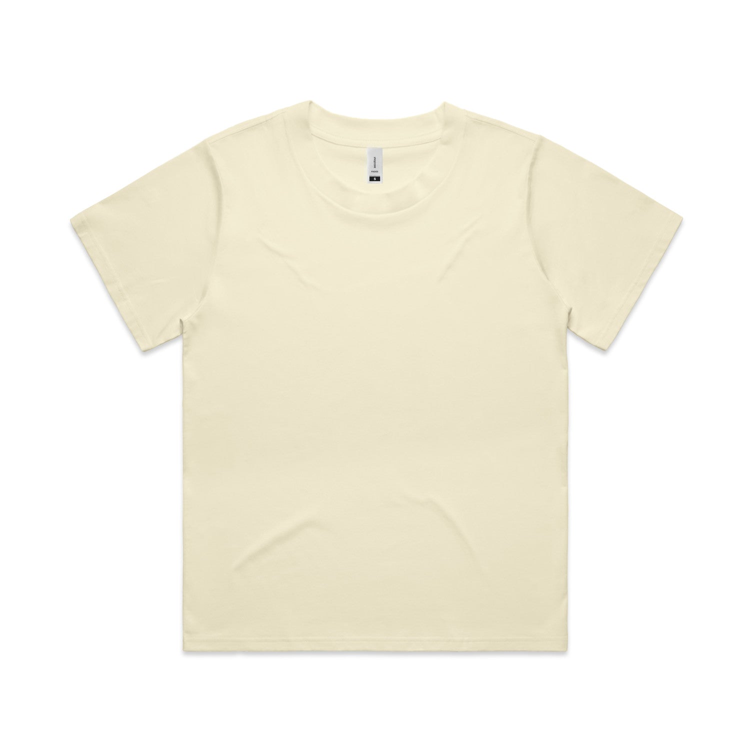 Women’s relaxed fit t-shirt in cream combed cotton with ribbed crew neck