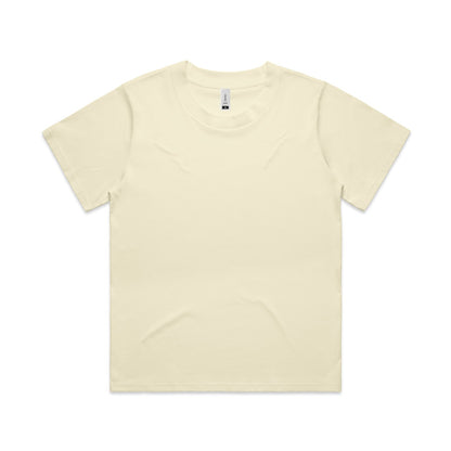 Women’s relaxed fit t-shirt in cream combed cotton with ribbed crew neck