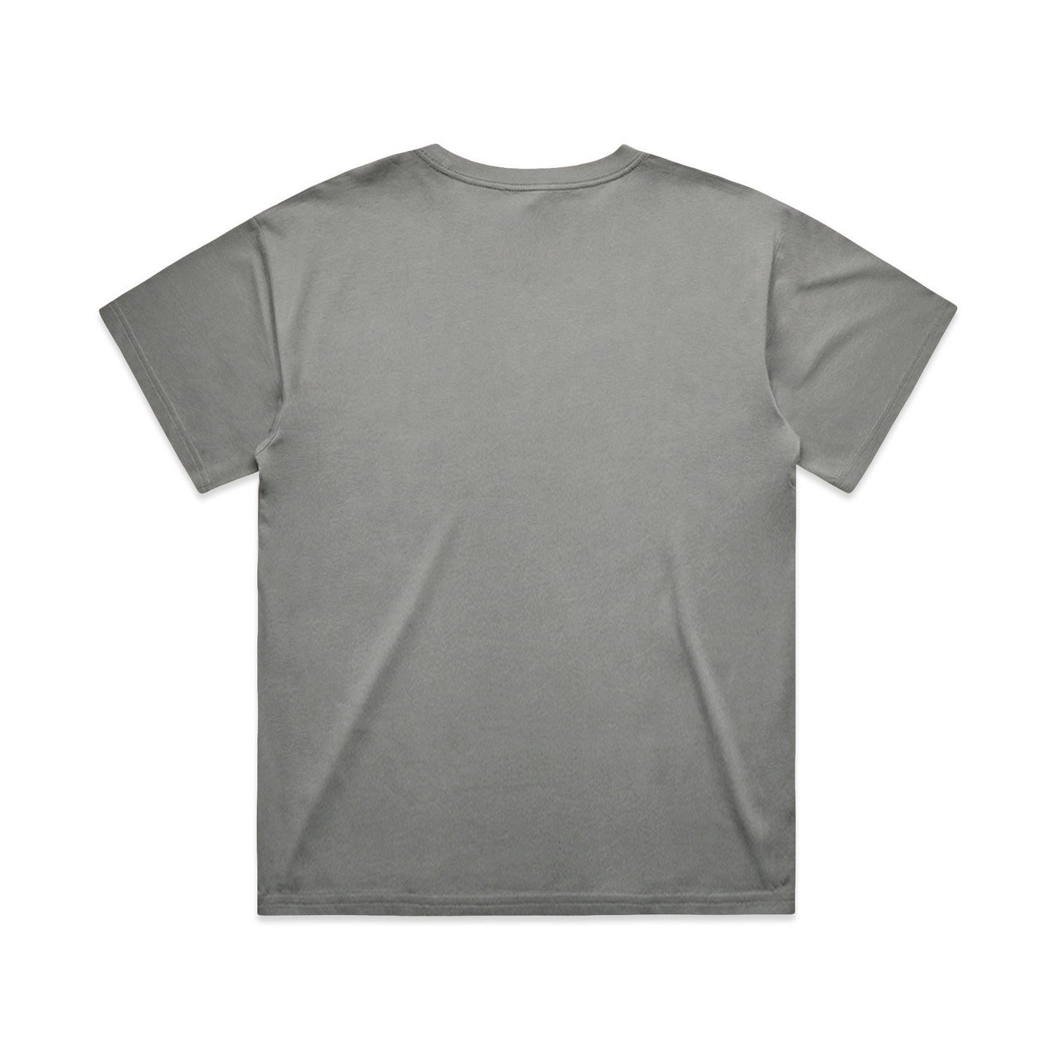 Gray relaxed fit womens t-shirt with short sleeves and ribbed crew neck