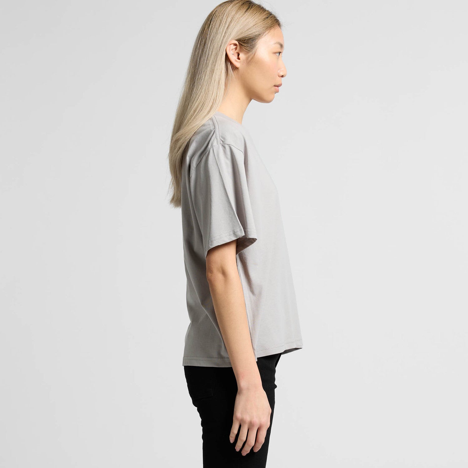 Grey womens relaxed fit martina t-shirt in combed cotton