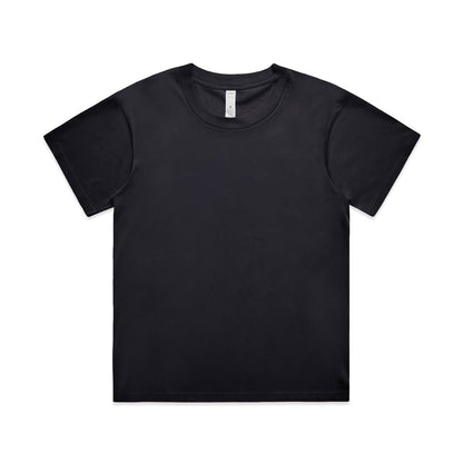 Womens relaxed fit Martina combed cotton black crew neck t-shirt