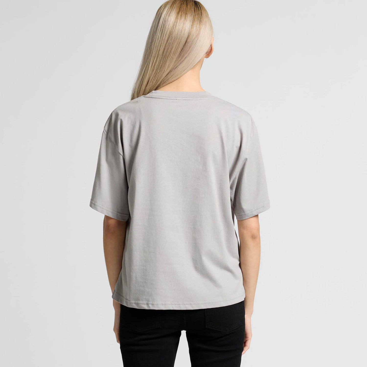 Light gray womens relaxed fit Martina combed cotton t-shirt