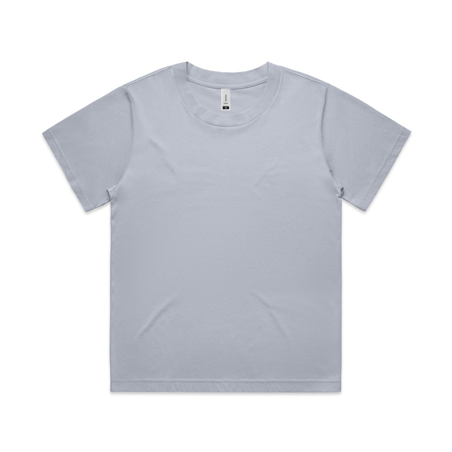 Gray relaxed fit t-shirt with ribbed crew neck for women