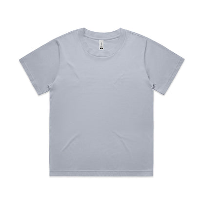 Gray relaxed fit t-shirt with ribbed crew neck for women