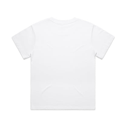 Women’s relaxed fit t-shirt in white combed cotton with ribbed crew neck