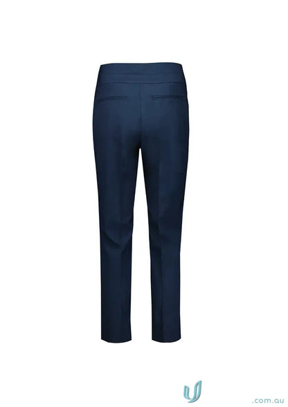 Dark blue Women’s Renew mid-waist slim leg pants made with recycled polyester