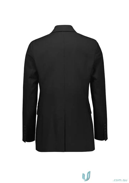 Black suit jacket from Womens Renew Double Breasted Longline Jacket in recycled polyester