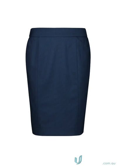 Dark blue women’s renew functional pencil skirt with flat waistband perfect for day long wear