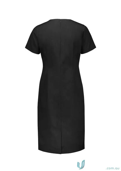 Black sheath dress with square neckline from Womens Renew Short Sleeve Dress collection