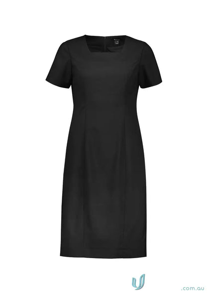 Black short sleeve dress with square neckline from Womens Renew Short Sleeve Dress collection