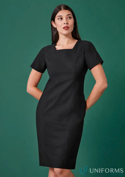 Black square-neck sheath dress from the Womens Renew Short Sleeve Dress collection