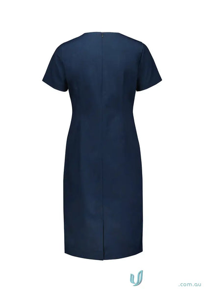 Navy blue sheath short sleeve dress with square neckline from Womens Renew Short Sleeve Dress