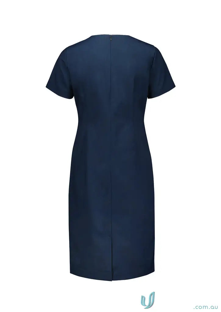 Navy blue sheath short sleeve dress with square neckline from Womens Renew Short Sleeve Dress