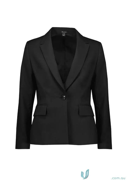 Black Black single-button blazer from Womens Renew Single Button Mid Length Jacket collection