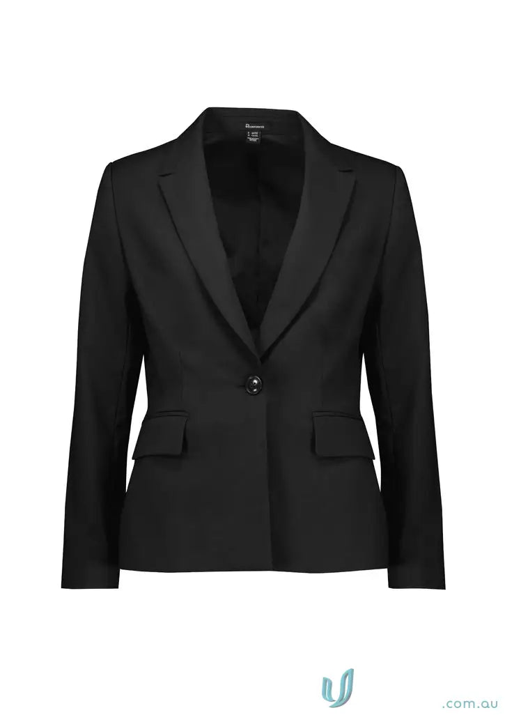 Black Black single-button blazer from Womens Renew Single Button Mid Length Jacket collection