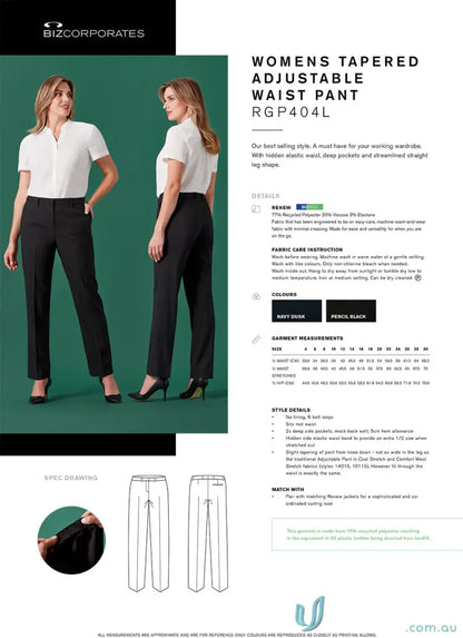 Women’s Renew Tapered Adjustable Waist Pant with 5cm hem allowance for a comfy fit