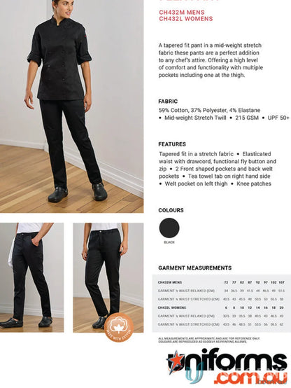 Womens Saffron Chef Flex Pant showing stylish chef’s uniform pants for women