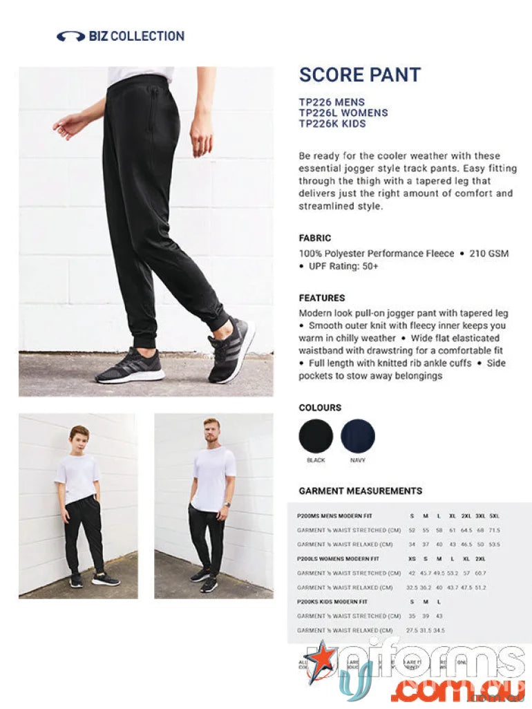 Womens Score Pant from Biz Collection Women’s, comfy jogger perfect for UV protection