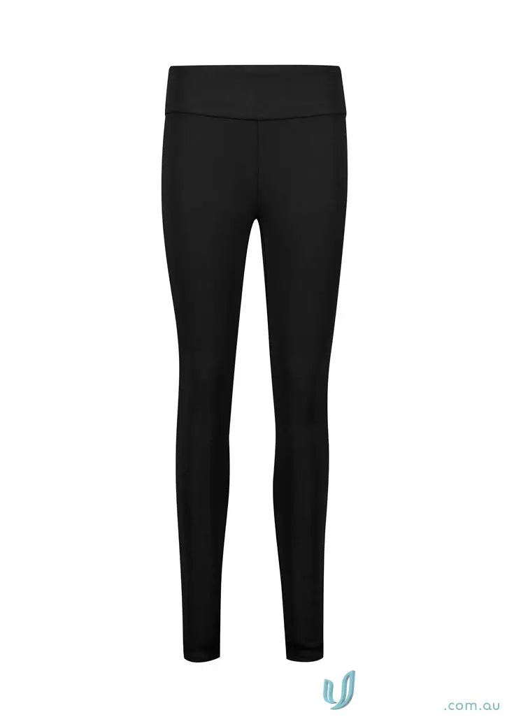 Black womens scuba ponte high-rise pull-on corporate legging for a sleek look