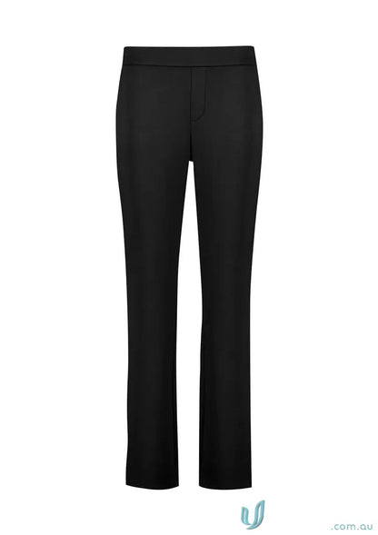 Black women’s scuba ponte mid-rise pull-on pant RGP304L for a comfy chic look
