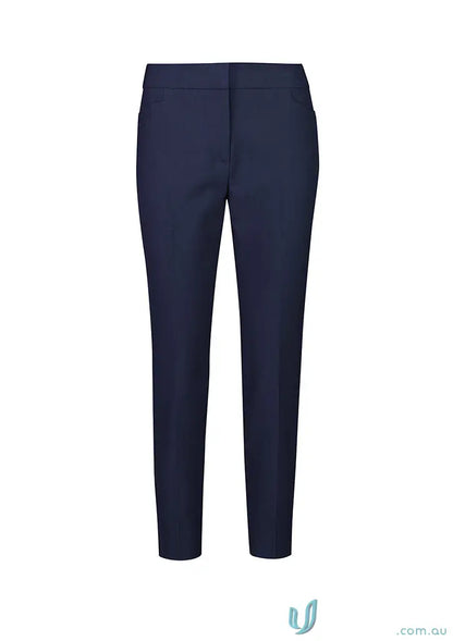 Navy blue mid-waist slim fit trousers RGP308L for effortless elegance womens style