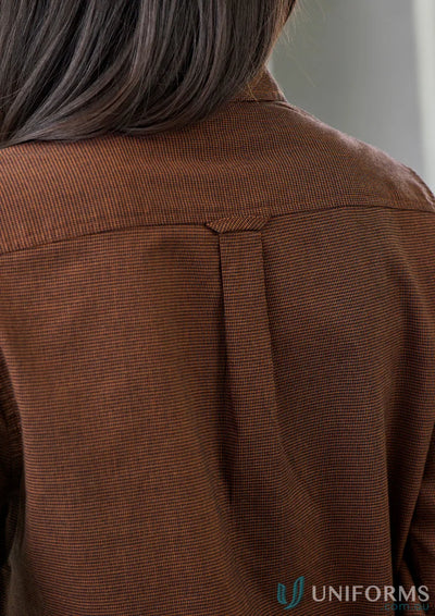 Brown textured back of Womens Soul LS Shirt from Biz Collection Womens collection