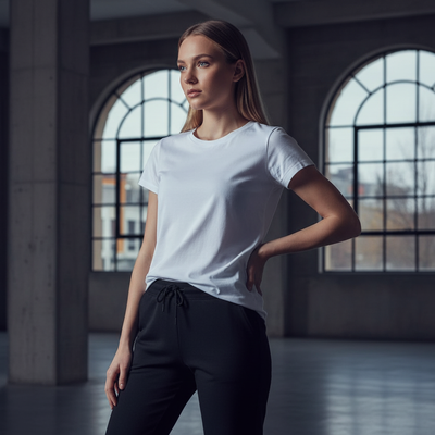 Womens Streetworx tee shirt: white lightweight cotton round neck short sleeve tee