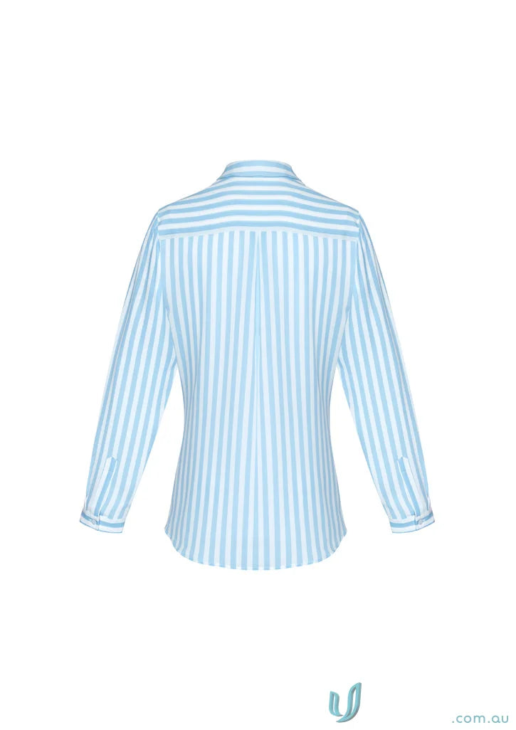 Womens Verona L/S Shirt with stylish striped design, perfect for workwear or uniforms