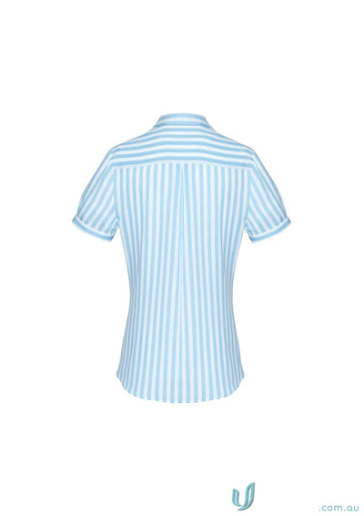 Womens Verona S/S Shirt with striped pattern, perfect for workwear and uniforms