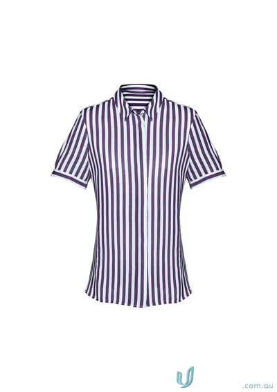 Striped short-sleeved shirt from Womens Verona S/S Shirt perfect for workwear uniforms