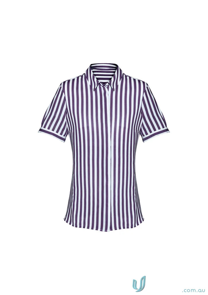 Striped short-sleeved shirt from Womens Verona S/S Shirt perfect for workwear uniforms