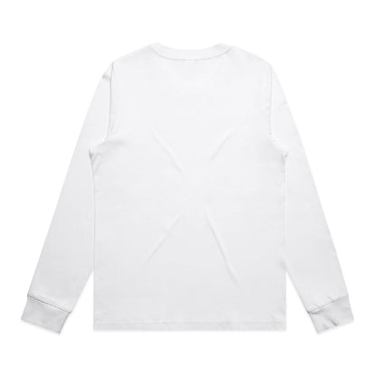 Women’s versatile long sleeve tee in white with contrast cuffs and hem