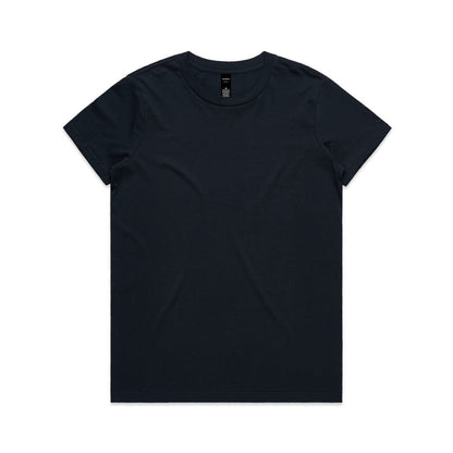 Black short-sleeve crew neck versatile maple tee for women