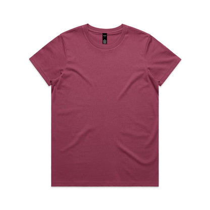Relaxed fit burgundy versatile Maple Tee for women