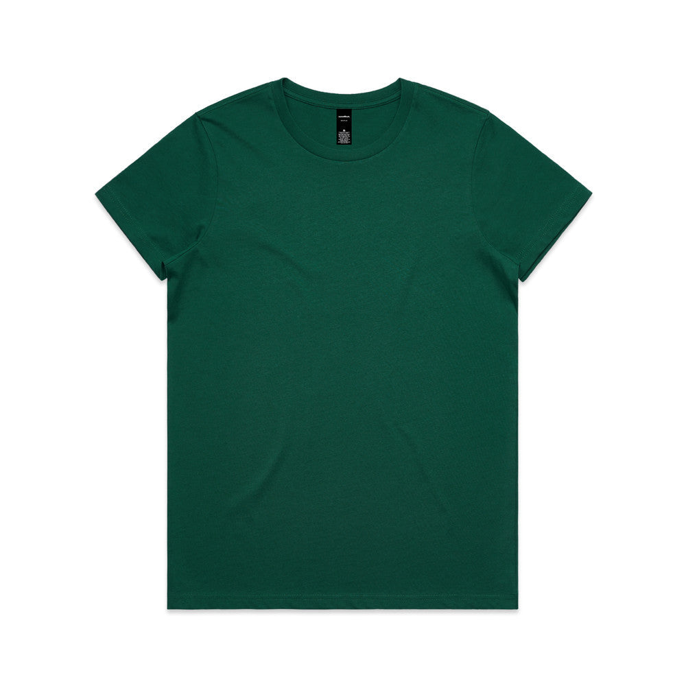 Green short-sleeve crew neck versatile Maple Tee for women