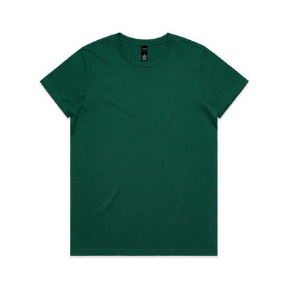 Green short-sleeve crew neck versatile Maple Tee for women