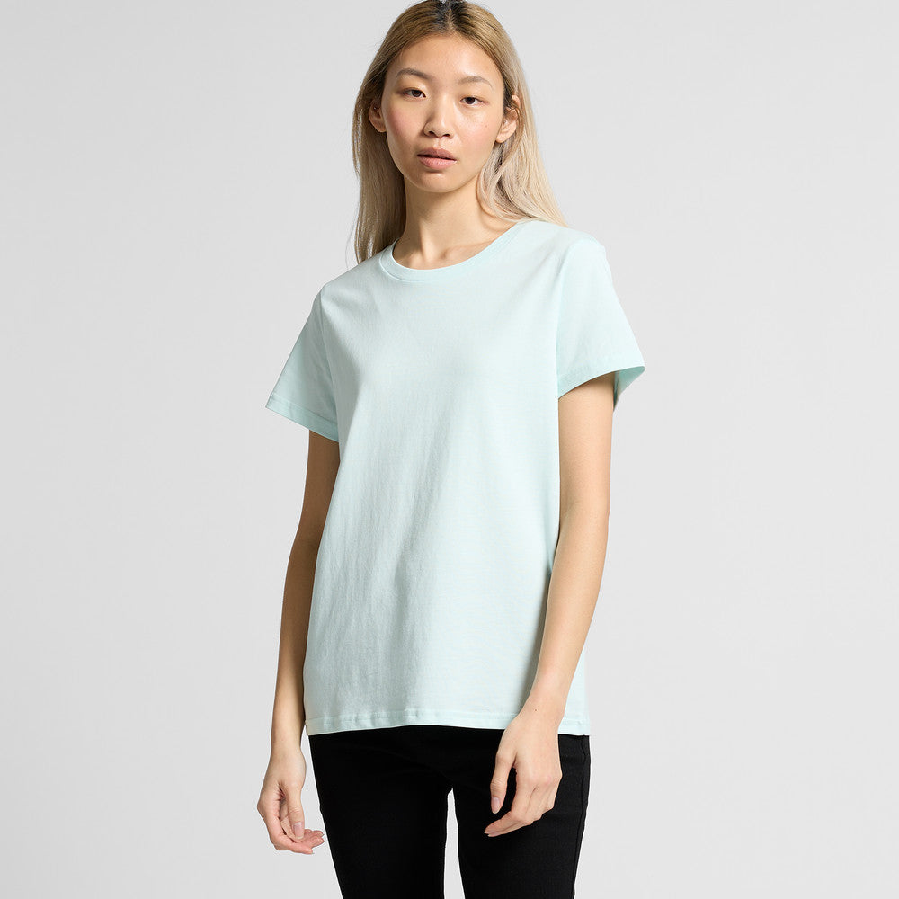 Mint green oversized versatile maple tee for women, short sleeves relaxed fit