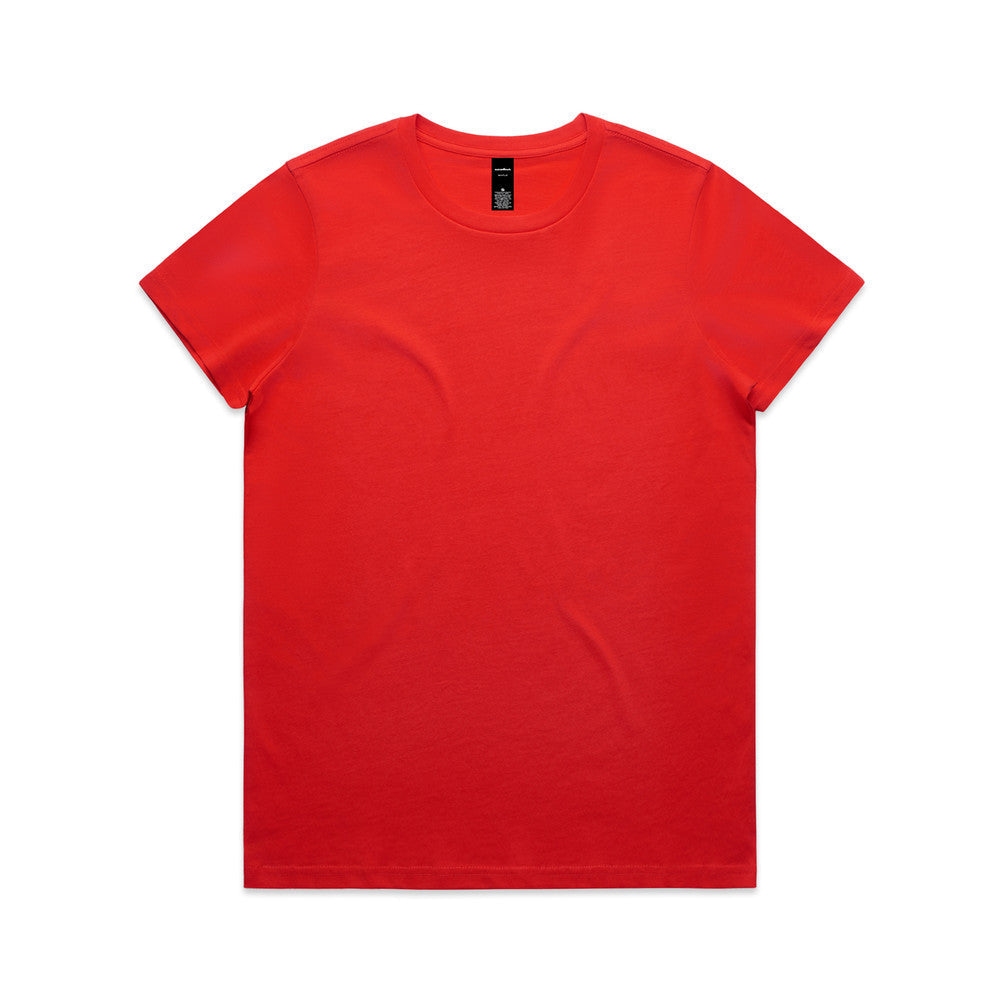 Red Womens Versatile Maple Tee crew neck short sleeve t-shirt with chest logo