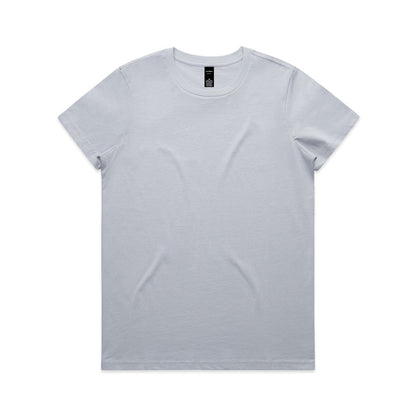 Women’s versatile maple tee: white crew neck short sleeve t-shirt