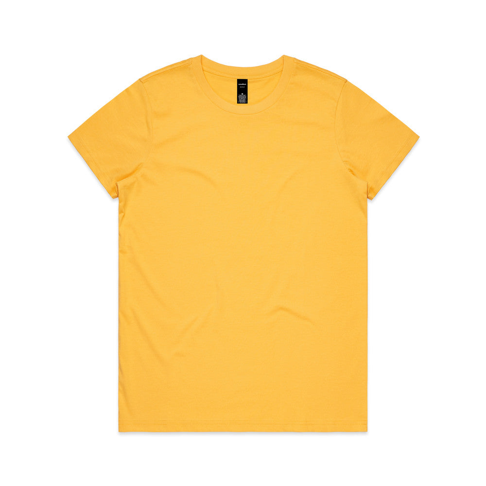 Yellow v-neck versatile Maple Tee t-shirt with pocket and logo