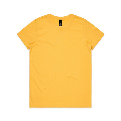 Yellow v-neck versatile Maple Tee t-shirt with pocket and logo