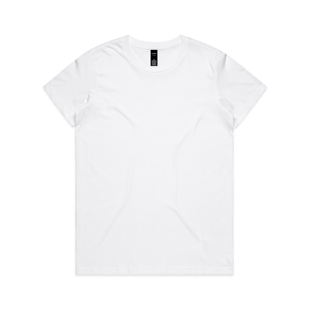 White v-neck short sleeve versatile maple tee for women