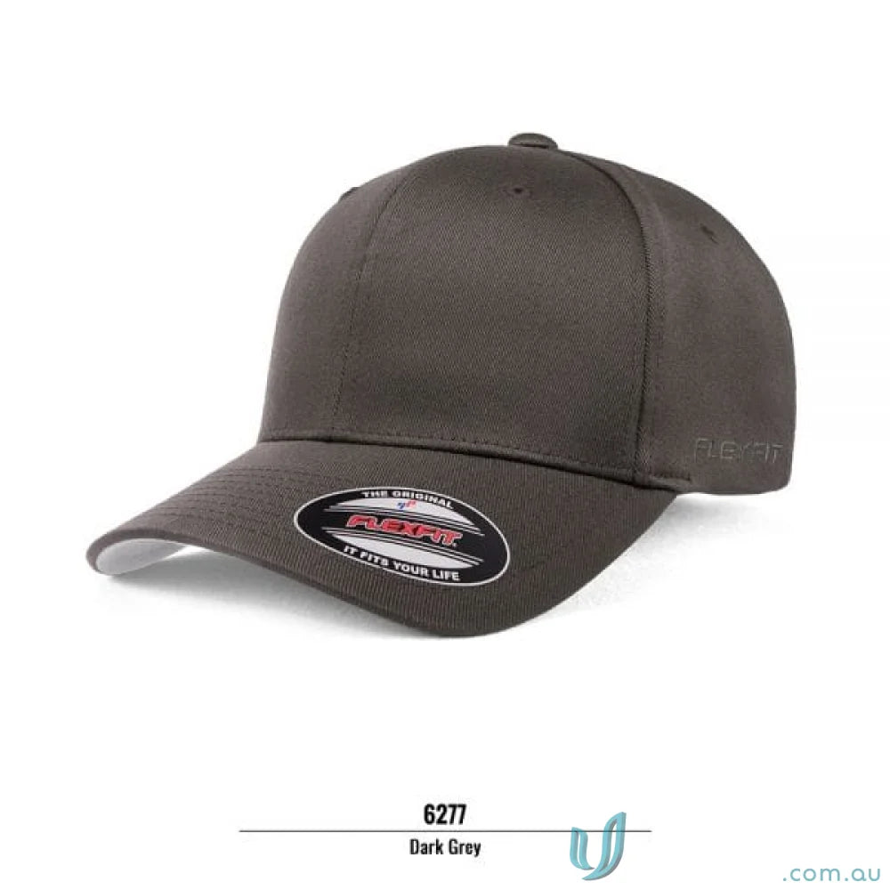 Dark grey Worn By The World Flexfit Cap 6277 with athletic shape and Flexfit technology