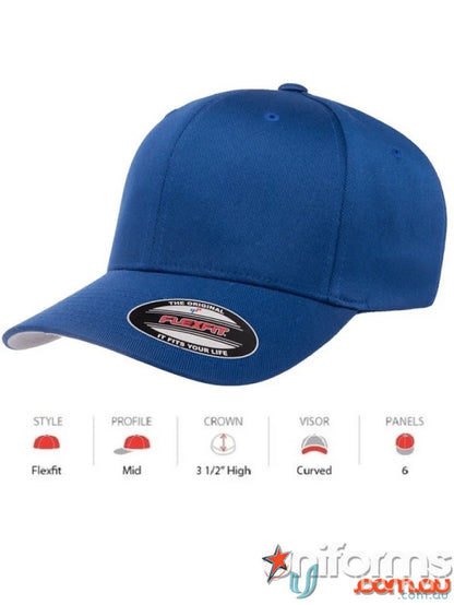 Blue Flexfit Cap with Athletic Shape Silver for the Worn By The World Cap 6277